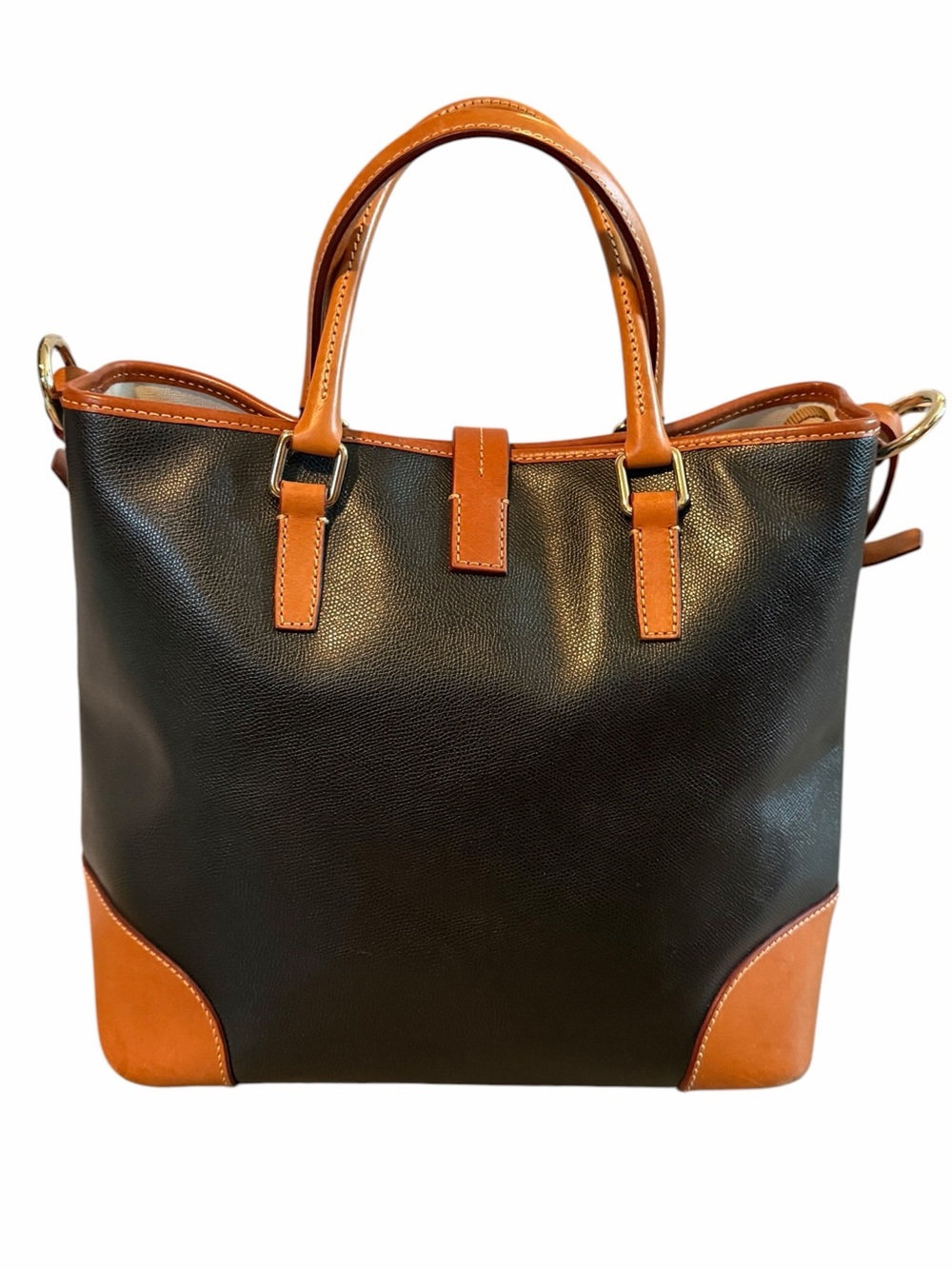 Dooney & Bourke Claremont Dover Tote Set - Black & Tan Leather (3-Piece Set) - Picture 3 of 16